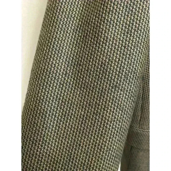 Vintage Neiman Marcus Men's Wool Blazer Jacket Brown Houndstooth Double Button - Picture 4 of 11